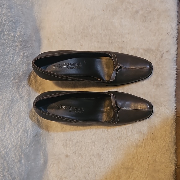 What's what, by AEROSOLES Woman Cheyenne Leather Pumps heel  Shoes Size 7M - Picture 4 of 9